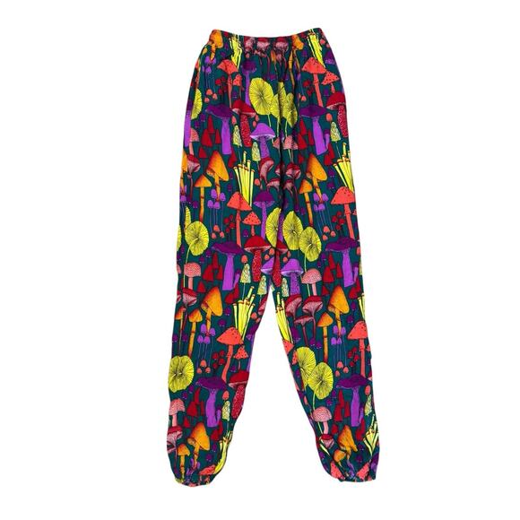KATHMANDU IMPORTS Mushroom Hippie Pants Drawstring Boho Colorful Festival Sz S - Picture 5 of 8